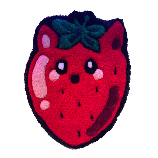 Strawberry Cat Tufted Wall Art